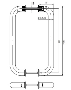 Ручка-скоба HC-0901-25/300-INOX #173574