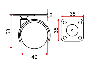 Опора колёсная D40 на площадке #223368