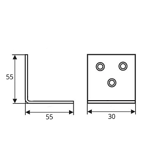 Уголок мебельный 55х55х30 (сталь) #225788
