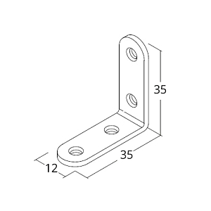Уголок мебельный 35х35х12 (сталь) #225785