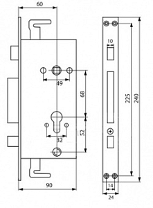 Корпус замка 2524-1р  Master-Lock #235198