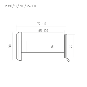 Нора-М  Глазок дверной №31П/16/200/65-100 (хром) #233154