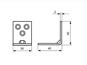 Уголок крепёжный 30х30х40 (сталь) #233404
