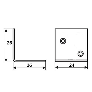 Уголок крепёжный 26х26х24 (белый) #233446